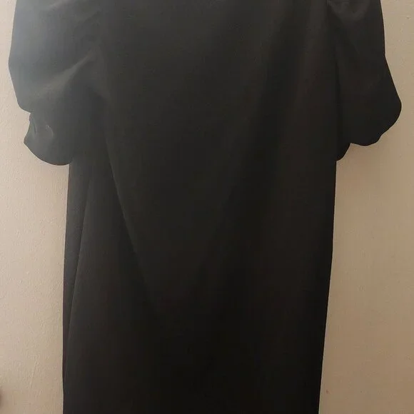 zara puffer shoulder dress black - Picture 2 of 5